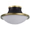 Nuvo Lafayette 1-Light Flush 18 in. Matte Black/Natural Brass White Opal Glass 60/7906 - alternate 1